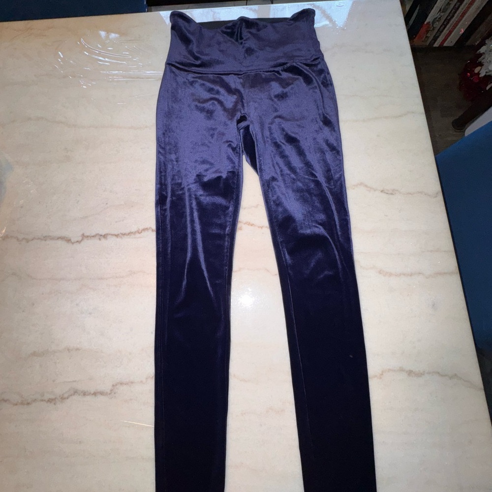 SPANX High-waisted Leggings in Blue Velvet